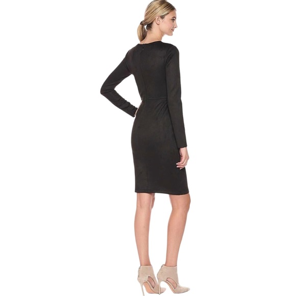 BCBGMAXAZRIA Whitley Dress in Black With Peek-A-Boo Front Cutout - Picture 4 of 13